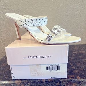 RAMON TENZA White Embellished Women’s Heels Size 8.5